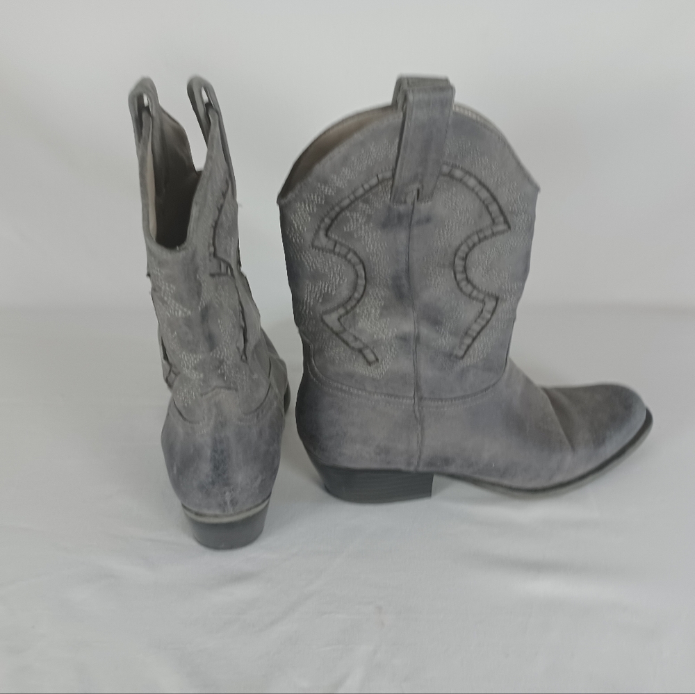 Paolo Cowgirl Grey Boots Size 8
